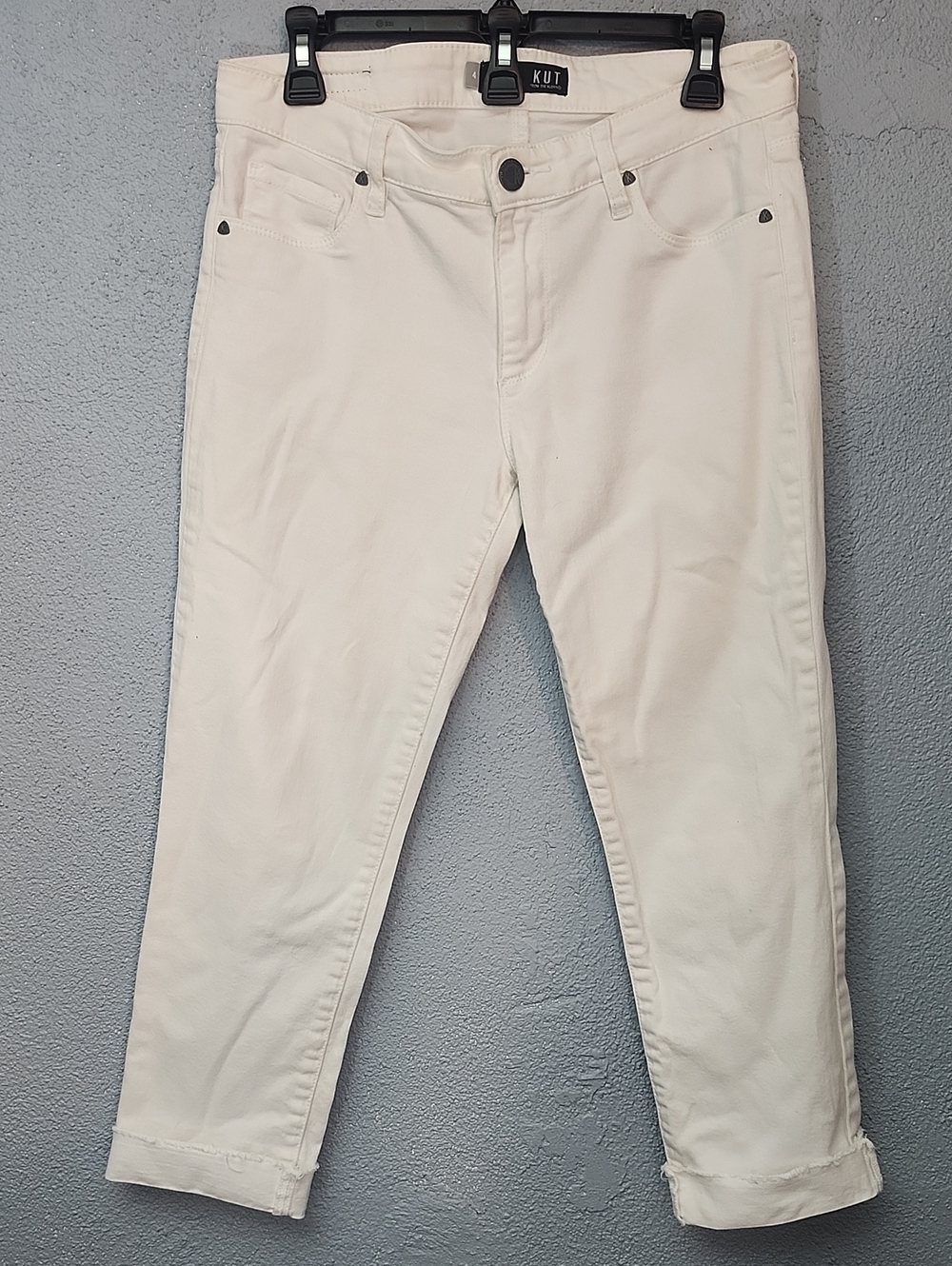 Kut from the Kloth Cream Slim Cropped Jeans